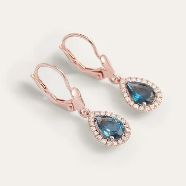 London blue topaz and diamond earrings SISSI Image