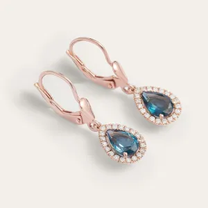 London blue topaz and diamond earrings SISSI Thumbnail
