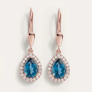 London blue topaz and diamond earrings SISSI