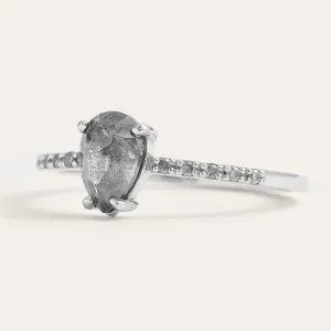 Gold engagement salt'n'pepper diamonds ring JACQUETTE  Thumbnail