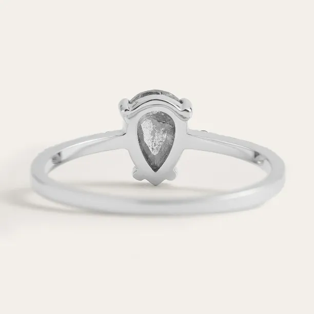 Gold engagement salt'n'pepper diamonds ring JACQUETTE  Image