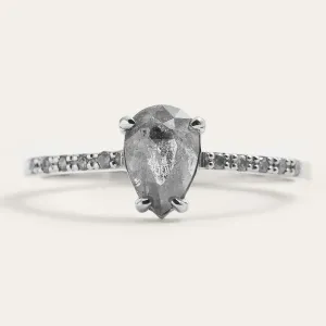 Gold engagement salt'n'pepper diamonds ring JACQUETTE  Thumbnail