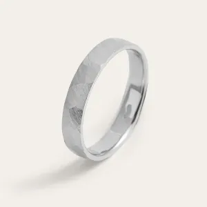 Hammered white gold wedding rings with black diamonds MILANO  Thumbnail