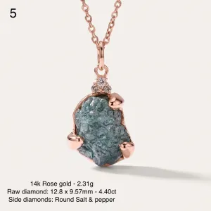 Raw diamond pendant LAURA Thumbnail