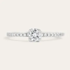 Gold diamond halo engagement set SOLEIL Thumbnail