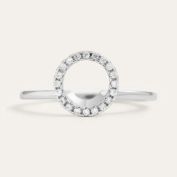 Gold diamond halo engagement set SOLEIL Image