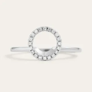 Gold diamond halo engagement set SOLEIL Thumbnail