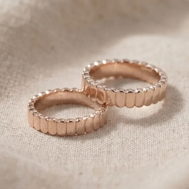 Geometric wedding rings with organic structure NERA Image