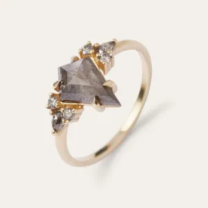 Unusual ring with salt'n'pepper diamonds MANSUETO Thumbnail