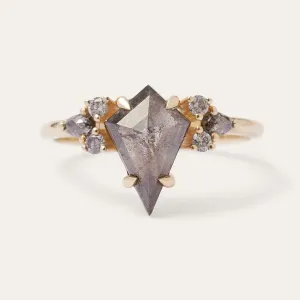 Unusual ring with salt'n'pepper diamonds MANSUETO Thumbnail