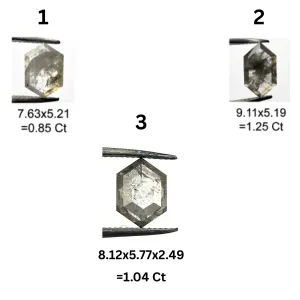 Gold ring with hexagon salt and pepper diamond SIA Thumbnail