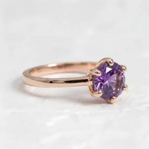 Minimalist gold ring with amethyst STAMI Thumbnail
