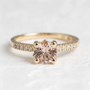 Engagement ring with morganite and diamonds GINEPRO Thumbnail