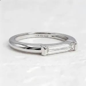 Gold ring with baguette moissanite in art deco style LIA