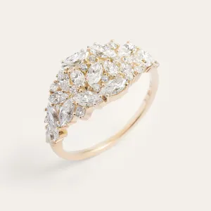 Luxury moissanite cluster ring VALENTINA Thumbnail