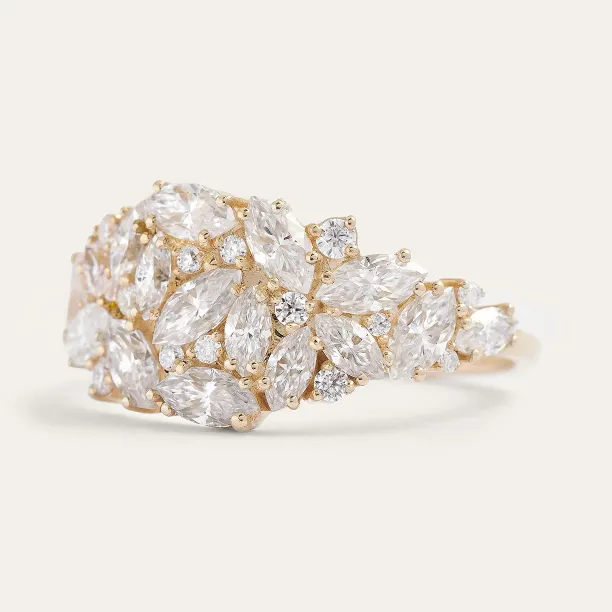 Luxury moissanite cluster ring VALENTINA Image