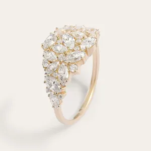 Luxury moissanite cluster ring VALENTINA Thumbnail