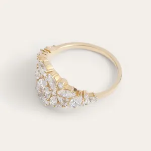 Luxury moissanite cluster ring VALENTINA Thumbnail
