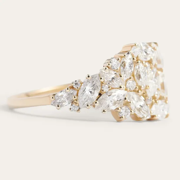 Luxury moissanite cluster ring VALENTINA Image