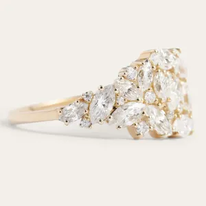 Luxury moissanite cluster ring VALENTINA Thumbnail