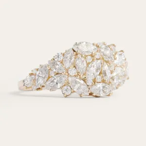 Luxury moissanite cluster ring VALENTINA Thumbnail