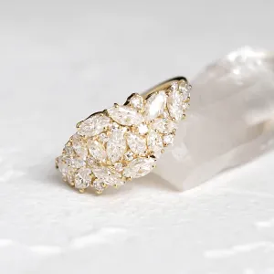 Luxury moissanite cluster ring VALENTINA Thumbnail