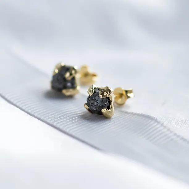 Natural untreated raw diamond earrings CORDELIA Image