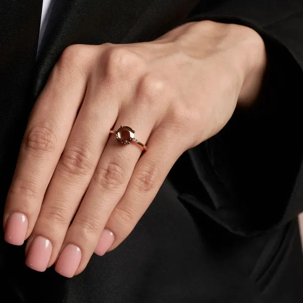 Lab grown diamond and natural diamond gold ring SYDNEY Image