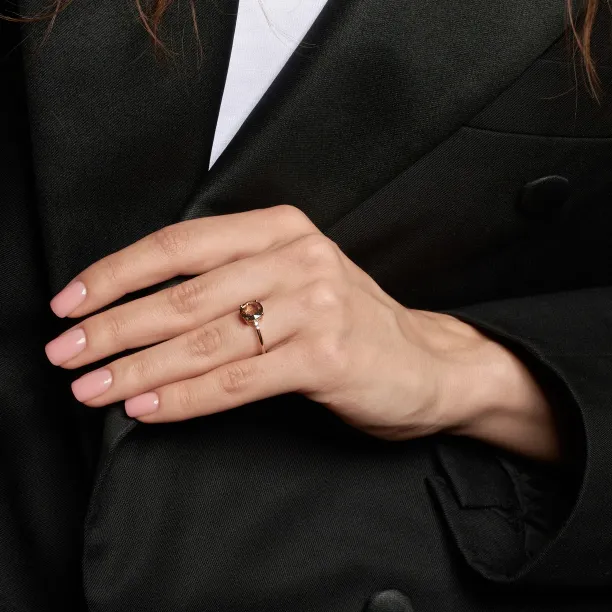 Lab grown diamond and natural diamond gold ring SYDNEY Image