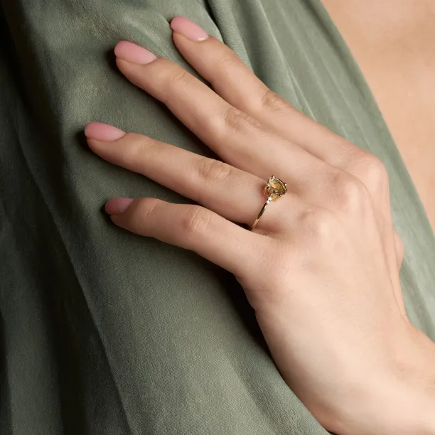 Lab grown diamond and natural diamond gold ring 2 SYDNEY Image