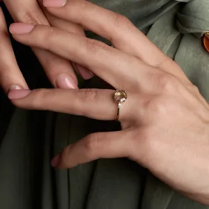 Lab grown diamond and natural diamond gold ring 2 SYDNEY Thumbnail
