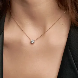 Simple gold necklace with lab created diamond NOKKI Thumbnail