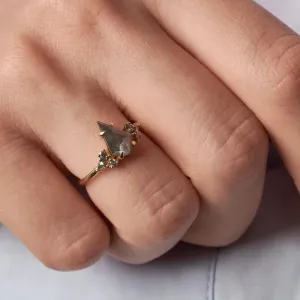 Unusual ring with salt'n'pepper diamonds MANSUETO Thumbnail
