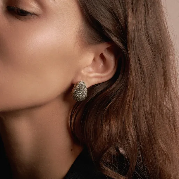 Elegant salt and pepper diamond earrings OPHELIA  Image