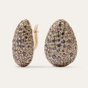 Elegant salt and pepper diamond earrings OPHELIA  Thumbnail
