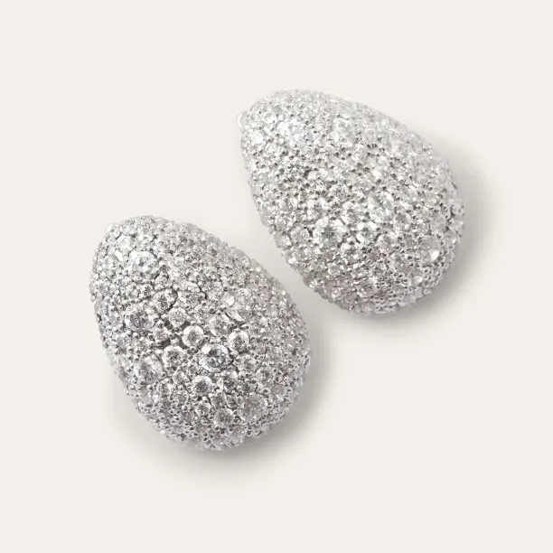 Gold earrings with diamonds NOEMIA Image