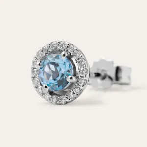 Minimalist earrings with topaz and diamonds DOLLY Thumbnail