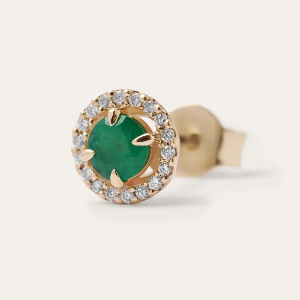 Minimalist emerald and diamond earrings MOLLY Image