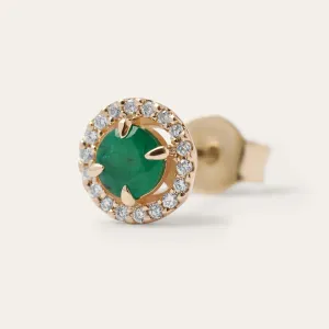 Minimalist emerald and diamond earrings MOLLY Thumbnail
