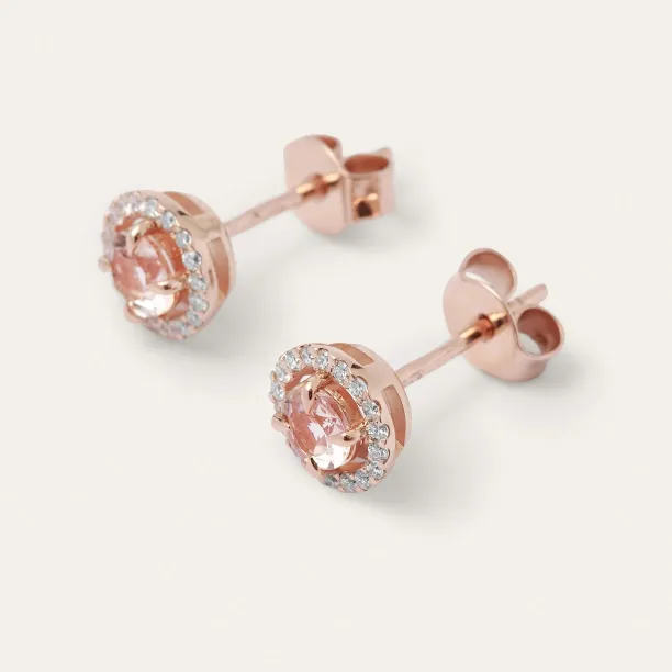 Gold earrings with morganites and diamonds NELLY Image
