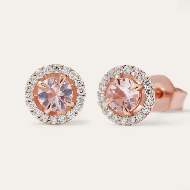 Gold earrings with morganites and diamonds NELLY Image