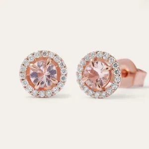 Gold earrings with morganites and diamonds NELLY Thumbnail