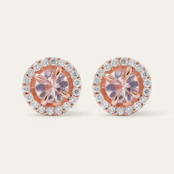 Gold earrings with morganites and diamonds NELLY Image