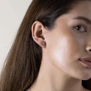 Gold earrings with removable gemstone FLOS Thumbnail