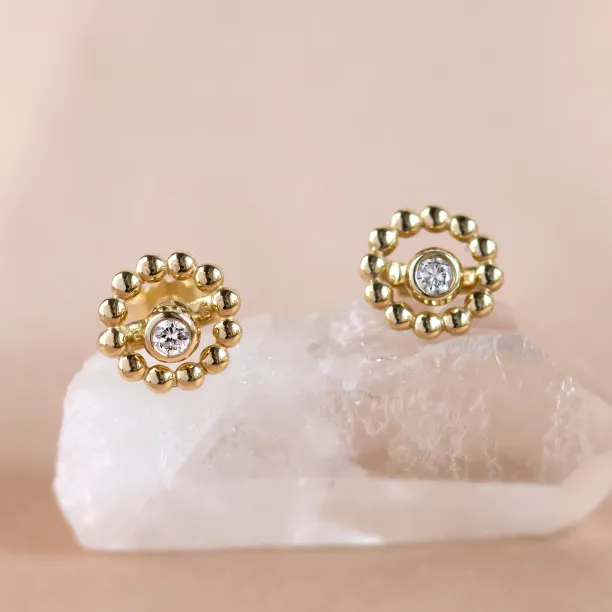 Gold earrings with removable gemstone FLOS Image