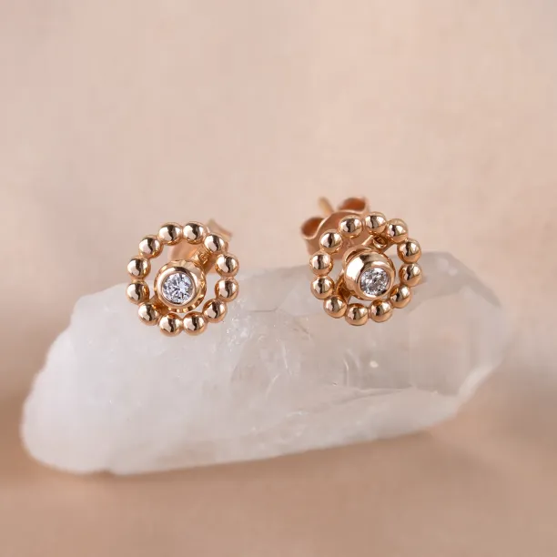 Gold earrings with removable gemstone FLOS Image