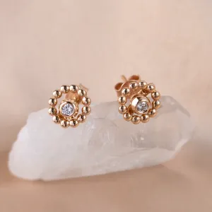 Gold earrings with removable gemstone FLOS Thumbnail