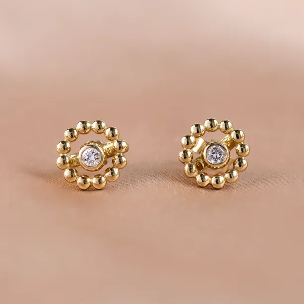 Gold earrings with removable gemstone FLOS Image