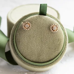 Gold earrings with removable gemstone FLOS Thumbnail