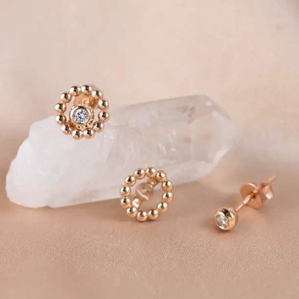 Gold earrings with removable gemstone FLOS Image